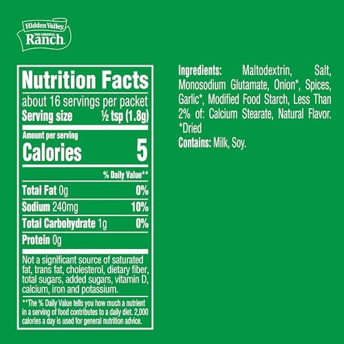 Hidden Valley Original Ranch Dip Mix, 1 Ounce Each, 4 Count (Package May Vary)