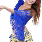 Tribal Belly Dance Lace Butterfly Sleeve Wrap Top, Top for Christmas