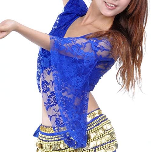 Tribal Belly Dance Lace Butterfly Sleeve Wrap Top, Top for Christmas