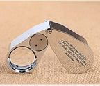 40X Jewelers Loupe, LED Light Illuminated Handheld Jewelry Eye Magnifier, Pocket Folding Magnifying Glass for Jewelry Stores, Daily Home Use