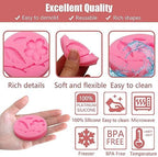Peach Blossom Shape Molds 4 Pcs, Plant Flowers Leaf Fondant Silicone Molds for Cake Decoration Candy Sugar Cupcake Topper Cake Pop Popsicle Polymer Clay Crafts
