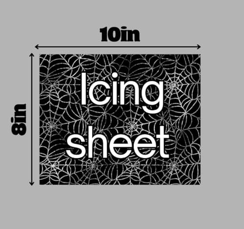 Spider Web Pattern Cake Wrap, Black and White Edible Icing Sheet, 10x8 Inch