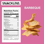 SNACKLINS Plant Based Crisps Barbeque Flavor cracklins - Gluten Free, Grain Free, 100% Kosher, Vegan Healthy Snacks, Crunchy Puffed Snack, Only 90 Calories Per Bag - .9oz Bag (Case of 6)