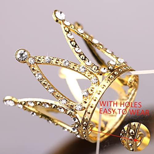 9 Pcs Crown Cake Topper Mini Gold Crown Queen Crown Small Princess Crown Cup Cake Topper Decoration