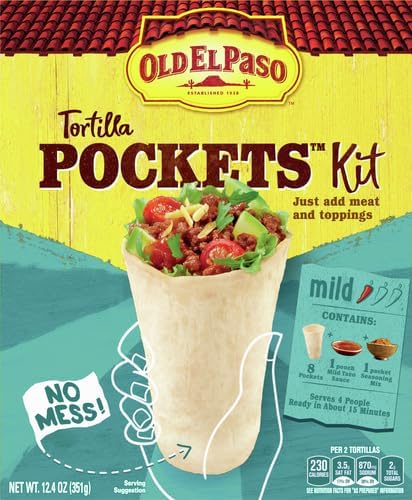 Old El Paso Tortilla Pockets Dinner Kit, 12.4 oz (Pack of 2)