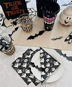 AM Décor - 20 Count Soft 3-Ply Tissue Decoupage Luncheon Paper Napkins -13" x 13" (Unfolded), Boo Halloween