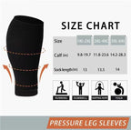 Plus Size Compression Leg Sleeves for Women& Men 15-20mmHg Wide Calf Knee High Leg Sleeves