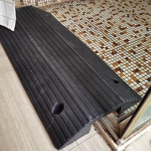 Bridge Driveway Curb Ramp - 3" 4" Rise Transition 16" 32" Wide - Rubber Threshold for Wheelchair, Non-Slip Heavy Duty for Doorways Entryway (3" Rise/80x40x8cm)