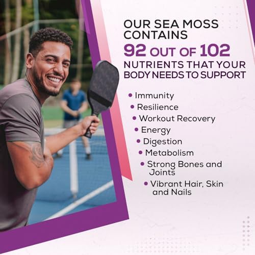Purple Sea Moss Raw Organic| Makes 80oz of Gel - 100% Wild Crafted| Non-GMO Sun-Dried Mineral Rich Super Food for Energy| Booster Healthy, Immunity Digestion (4oz)