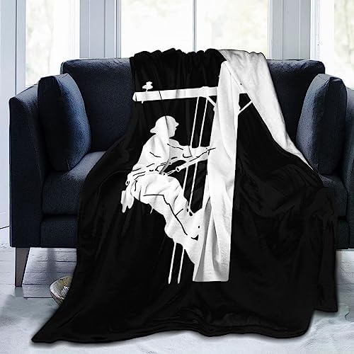 Lineman Blanket Super Soft Flannel Throw,Ultra-Soft Blanket for Bed Or Sofa All Season,Cozy Lightweight Blankets for Women Kids Adults 50"X 40"