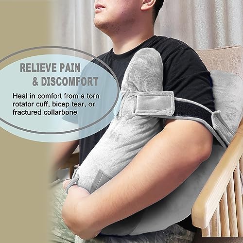 Shoulder Surgery Pillow, Super Soft Rotator Cuff Pillow for Sleeping, Relief from Shoulder Pain or Frozen Shoulder, for Post-Op Comfort, Arm & Shoulder Support & Healing(Charcoal Grey)
