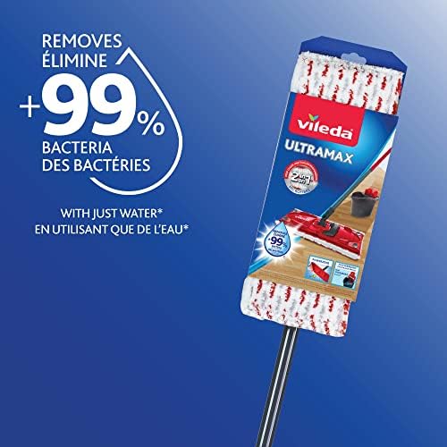 Vileda UltraMax Mop - Red Microfiber Floor Mop
