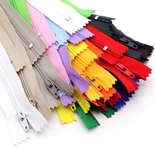 YAKA 80pcs 7 Inches 9 Inches 12 Inches 16 Inches Mixed Nylon Coil Zippers Colorful Sewing Zippers for Tailor Sewing Crafts, 20 Colors