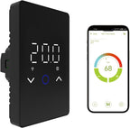 MAXKOSKO 1PC WiFi Smart Thermostat for Electric Floor Warming System with Touchscreen LED Display 120V/240V, Easy Connection & Energy Saving Home Programmable Thermostat Black
