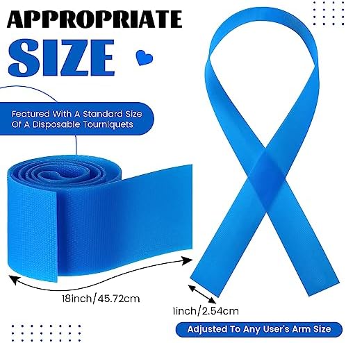 Timgle 500 Pack Disposable Tourniquet First Aid Elastic Tourniquets Bulk Latex Free Blue Medical Hemostatic Bandages Nursing Supplies Essentials for Outdoor Sport