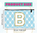 7 Sets Canvas Makeup Bags for Women,Multi-Purpose Travel Bulk Cosmetic Bags,Toiletry Organizer Pouch with Zipper,Multi-color Personalized Initial Patterns,6X9 Gifts for Girls Daughter