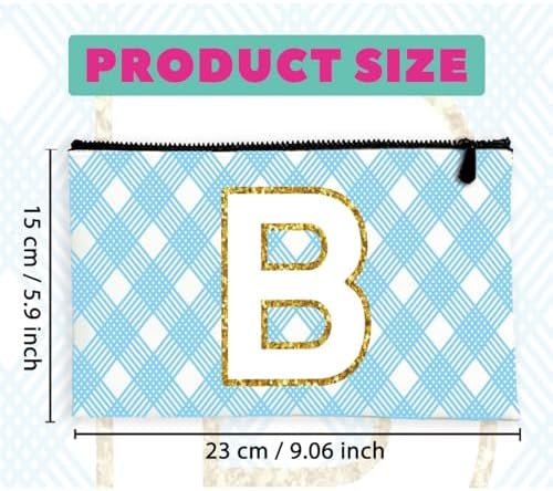 7 Sets Canvas Makeup Bags for Women,Multi-Purpose Travel Bulk Cosmetic Bags,Toiletry Organizer Pouch with Zipper,Multi-color Personalized Initial Patterns,6X9 Gifts for Girls Daughter