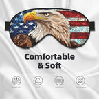 Stained Glass Bald Eagle Head Before American Flag Sleep Mask Eye Mask with Adjustable Strap, Eye Sleep Shade Cover Blocks Light for Women Men Airplane Travel Nap Meditation
