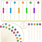 Hawaiian Hibiscus Cocktail Picks Summer Flower Decorative Toothpicks Fruit Dessert Sticks Food Sandwich Appetizer Charcuterie Skewers, for Luau Hawaii Tropical Decorations Floral Party Supplies