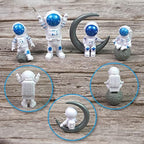 34 PCS Space Cake Toppers Outer Astronaut Figurines Planet Satellite Balls and Stars for Space Theme Birthday Supplies (Planet)