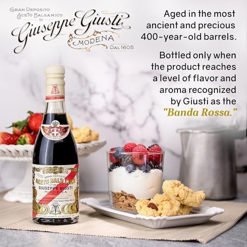 Giusti Balsamic Vinegar of Modena IGP – 5 Gold Medals Italian Aceto Balsamico di Modena in a Gift Box, Thick, Rich & Balanced Gourmet Condiment for Salads & Finishing Touches – 3.38 fl oz (100 ml)