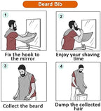 Beard Bib Apron for Men, Father's Day Gift Beard Trimming Catcher Bib for Shaving & Hair Clippings, Waterproof Non-Stick Hair Catcher Grooming Cloth with 2 Suction Cups(White)