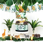 LaVenty 13PCS Safari Animals Cake Decoration Jungle Animals Cake Decoration Wild One Cake Decoration