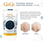 GiGi Hard Wax Beads for Hair Removal, Soothing Azulene Hair Removal Wax for Sensitive Skin, 14 oz