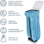 Professional Special Glass Collection Bag, 110 lt, Transparent Blue, 5 Packs of 15 pieces