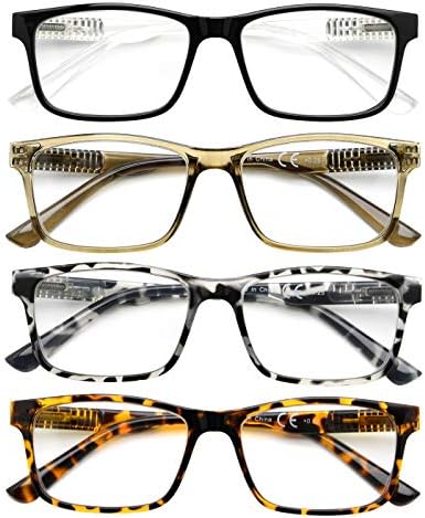 Eyekepper 4-Pack Reading Glasses for Women Men Design Readers Eyeglasses