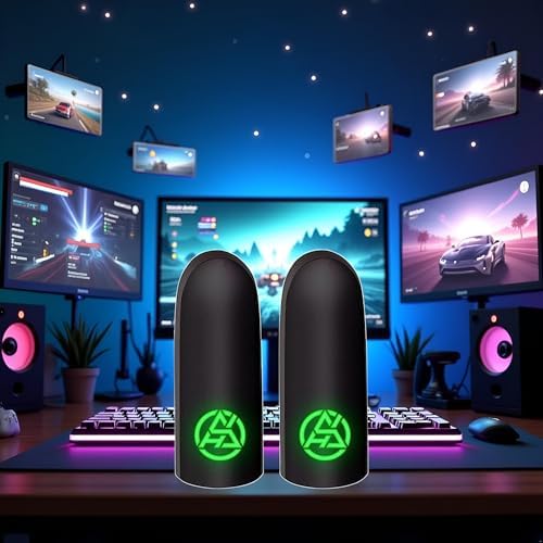 2Pcs Black Game Fingertip Gloves for Sweatproof Anti-Slip Finger Sleeve Breathable Gaming Finger Cover Thumb Gloves for Mobile Gaming Grip Pain-Relief Mobile Phone Finger Sleeves, Gaming Accessories