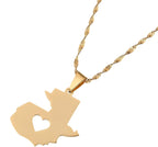 Chuangbang Jewelry Guatemala Map Pendant Necklace For Women Guatemalan Heart Map of Guatemala