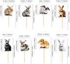Ercadio 32 Pack Rabbit Cupcake Toppers Bunny Cupcake Picks Wild Animal Cupcake Picks Bunny Birthday Cupcake Decorations for Baby Shower Birthday Animal Theme Party Cake Decor Supplies