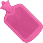 SteadMax [2 Pack] Hot Water Bottles, 2L (68oz) Natural Rubber -BPA Free- Durable Large Hot Water Bag for Hot Compress and Heat Therapy, Pain Relief Heating Pad, (Pink & Gray)