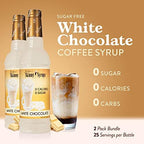 Jordan's Skinny Mixes Syrups Sugar Free Coffee Syrup, White Chocolate Flavor Mix, Zero Calorie Flavoring for Lattes, Protein Shake, Cocktail & More, Gluten Free, Keto Friendly, 25.4 Fl Oz (Pack of 2)