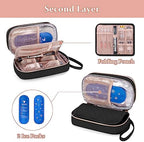 Yarwo Insulin Cooler Travel Case with 2 Ice Packs, Double-Layer Diabetic Insulated Organizer, Portable Medication Bag for Insulin Pens, Glucometer and Diabetes Care Kits, Black (Patented Design)