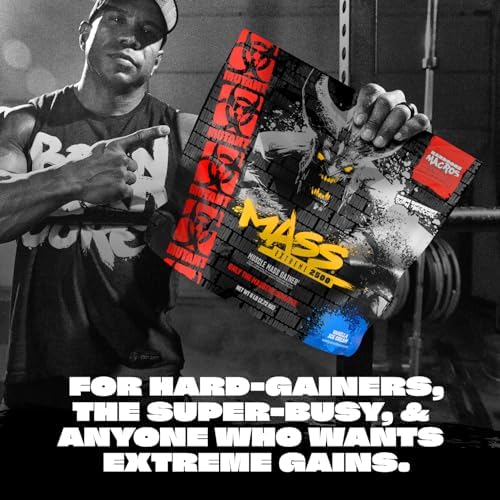 Mutant Mass Extreme 2500 - High Calorie Mass Gainer Whey Protein Powder with Whole Food Carbs - Muscle Building & Weight Gain Supplement for Extreme Hard Gainers - Triple Chocolate 6 lbs