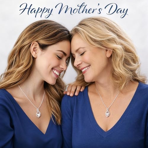MOOSEA Mothers Day Gifts for Wife Infinity Moissanite Necklace, 1-3CT 925 Sterling Silver with Rhodium Plating Anniversary Birthday Gifts for Women Mom Her Moissanite Heart Pendant Jewelry Gift
