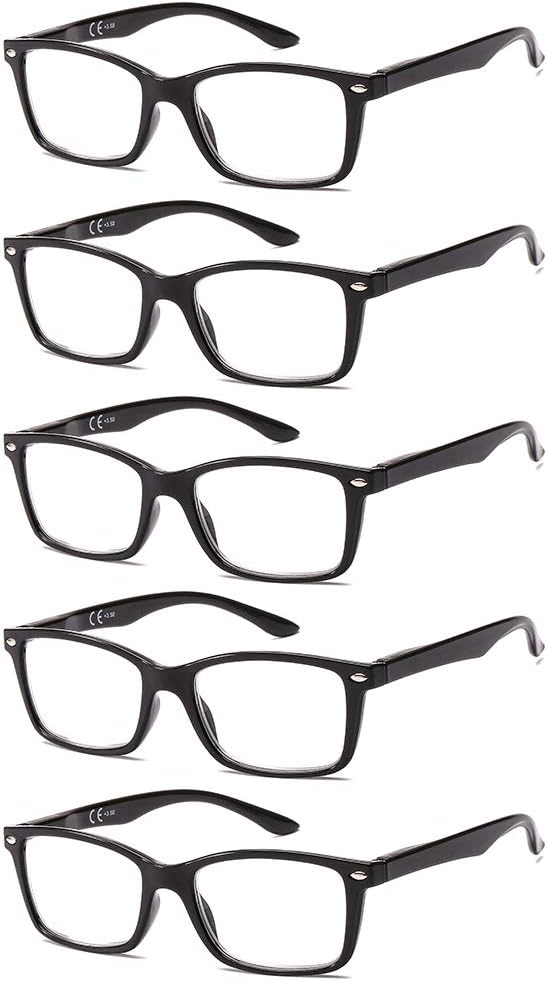 Suertree Reading Glasses for Men Women 3 Pack UV Ray Eyeglasses Anti Glare Spring Hinge Readers Aid