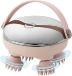 Electric Scalp Massager with Hand Strap, Red Light Therapy Head Massager for Hair Growth & Stress Relief, IPX7 Waterproof Hair Scrubber for Deep Clean, Tangle-Free Silicone, Ideal Gift (Silver)