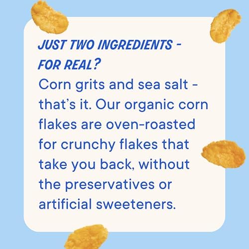 The Real Cereal Company, Organic Corn Flakes Cereal, 8.4 oz, Zero Sugar, Gluten Free, Non-GMO
