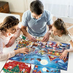 Jigsaw Puzzle Advent Calendar 2025 for Kids and Adults- 1008 Pieces Puzzle 24 Days Christmas Countdown Calendar Family Game Christmas Gifts for Kids Adults - Santa's Secret Village(27.56 x 19.68 Inch)