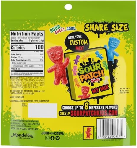 SOUR PATCH KIDS Big Kids Soft & Chewy Candy, Share Size, 12 oz