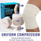 EVERLIT Elasticated Tubular Support Bandage | Stockinette Tubing for Small Arms, Knees, Large wrists Medium ankeltes| Light to Moderate Compression Bandage Roll For Tissue Support (Size D | 3" x 11 yd)