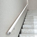JLXJ 50-150cm Wooden Handrails, White Wood Non-Slip Stair Railing Elderly Against The Wall Support Bar for Home Kindergarten Corridor (Size : 120cm(47.2in))