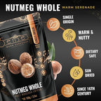 5Senses Nutmeg Whole | Nutmeg-in-the-Shell | Nuez moscada en cáscara | Warm Serenade | Single Origin, Non-GMO, Fairtrade, Premium Whole Nutmeg, Kosher, Plastic Neutral, Handpicked from Munnar, Western Ghats, India (3.5oz/100g)