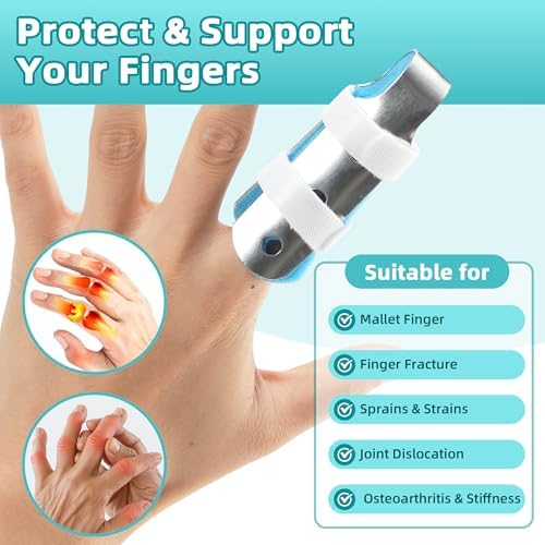 Solmyr Finger Splint 3PCS - Support Brace for Injury, Joint Pain Relief, Immobilization - Fits Thumb, Index, Middle, Ring, Pinky