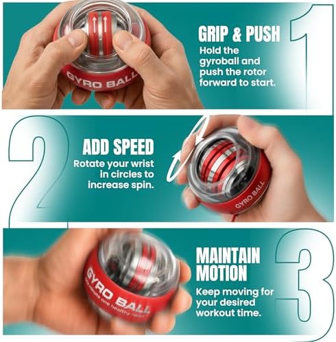 Torque Ball Hand Exerciser - Wrist Power Gyro Ball & Forearm Exerciser – Premium Wrist Strengthener for Fitness, Rehab, Stress Relief & Dexterity Training – Portable, Gift-Ready for Adults