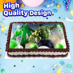 8.3 x 11.7 Inch Edible Square Cake Toppers – Hero hul Themed Birthday Party Collection of Edible Cake Decorations