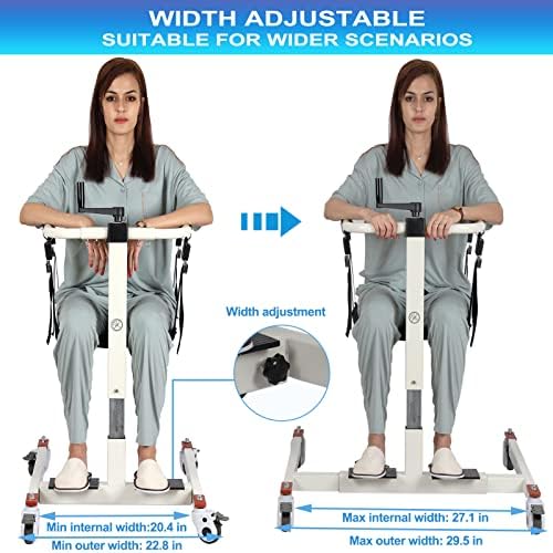 Patient Lift Transfer Chair, Patient Lift for Home Wheelchair Portable Car Lift Aid Transport Chair, Lightweight Bedside Bathroom Wheelchair for Caregivers Elderly Living (Basic Backrest)